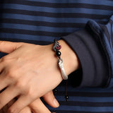 Bracelet Obsidienne Mandala Homme Argent 925 Protection - Biloria