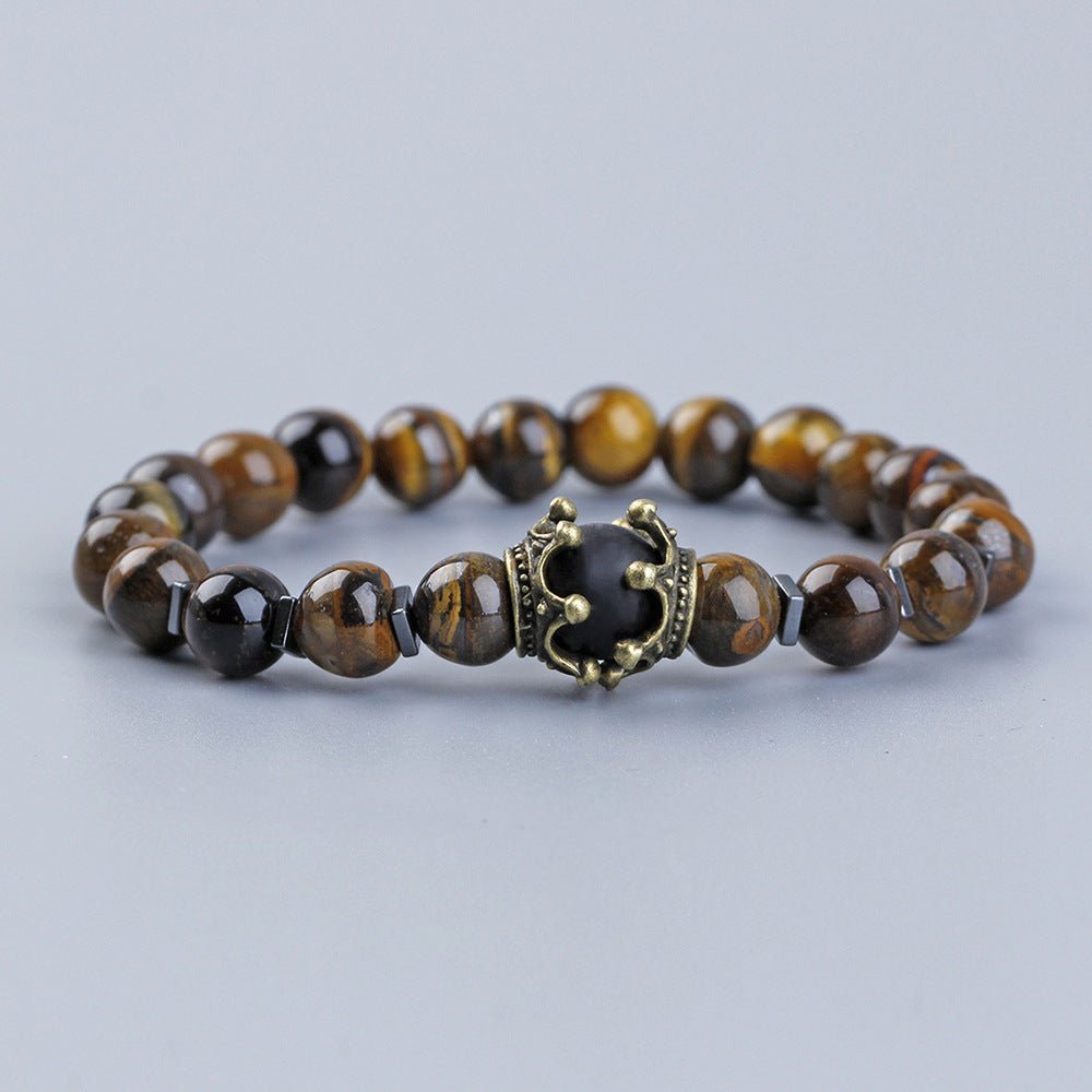 Bracelet Œil de Tigre et Obsidienne – Protection et Confiance - Biloria