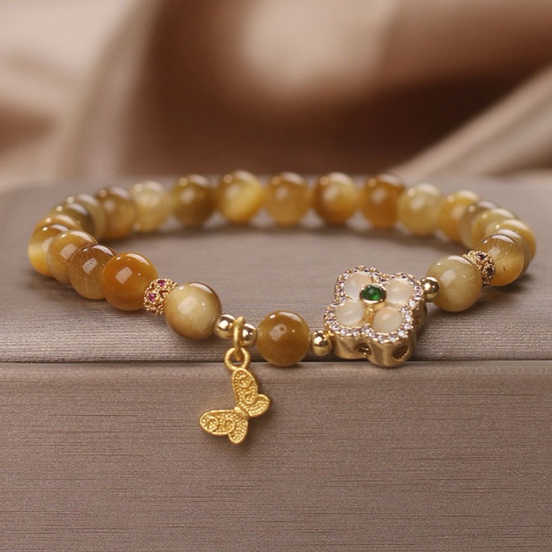 Bracelet Œil de Tigre Papillon Chance pour Décoration Intérieure - Biloria