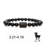 Bracelet Onyx et Perle Signe Astrologique – Protection Astrale - Biloria