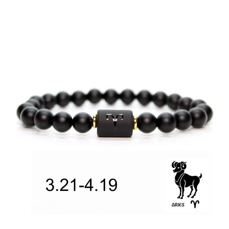 Bracelet Onyx et Perle Signe Astrologique – Protection Astrale - Biloria