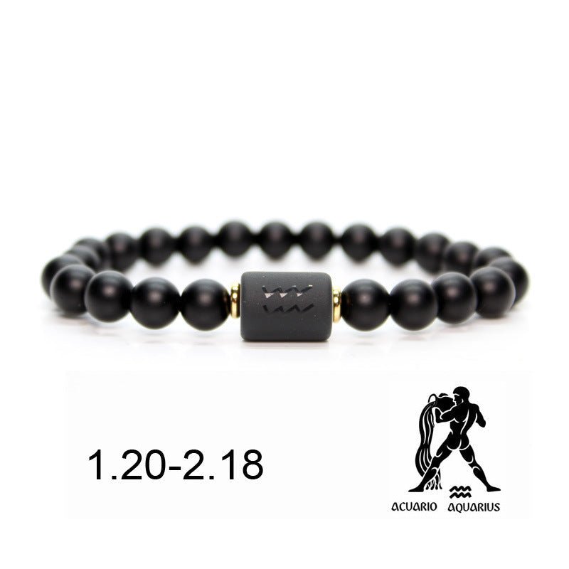 Bracelet Onyx et Perle Signe Astrologique – Protection Astrale - Biloria