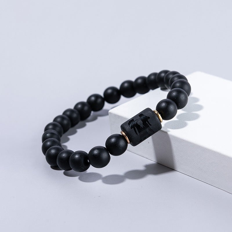 Bracelet Onyx et Perle Signe Astrologique – Protection Astrale - Biloria