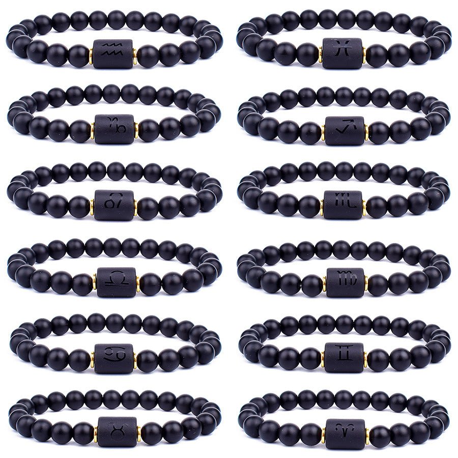 Bracelet Onyx et Perle Signe Astrologique – Protection Astrale - Biloria