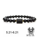 Bracelet Onyx et Perle Signe Astrologique – Protection Astrale - Biloria
