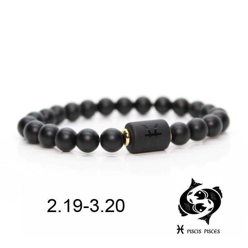 Bracelet Onyx et Perle Signe Astrologique – Protection Astrale - Biloria