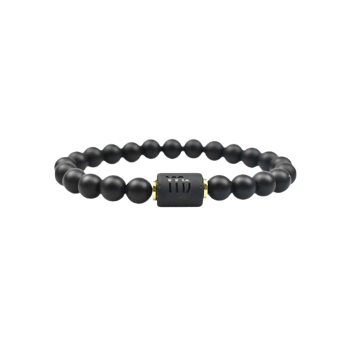 Bracelet Onyx et Perle Signe Astrologique – Protection Astrale - Biloria