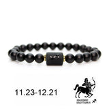 Bracelet Onyx et Perle Signe Astrologique – Protection Astrale - Biloria