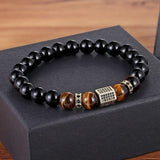 Bracelet Onyx Œil de Tigre Hexagone Protection - Biloria