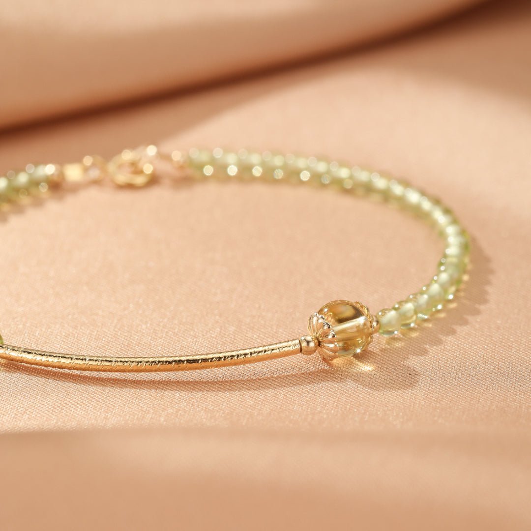 Bracelet Péridot Citrine Perles Naturelles - Biloria