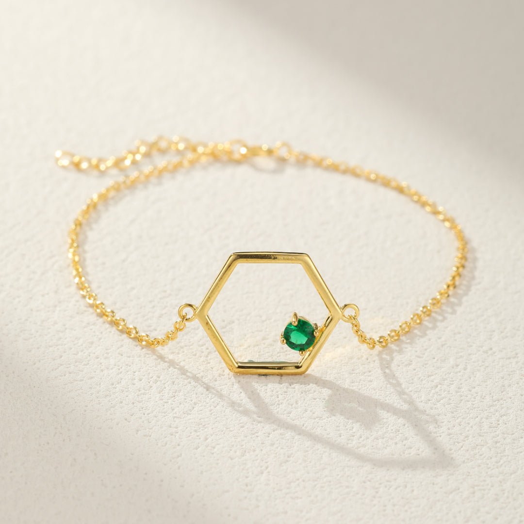 Bracelet Péridot Étoile Radieuse – Argent Plaqué Or, Bijou Lumière - Biloria