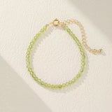 Bracelet Péridot Vert, Bijou Fait Main en Fil de Cuivre - Biloria
