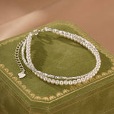 Bracelet Perle Double Éclat Argent 925 - Biloria