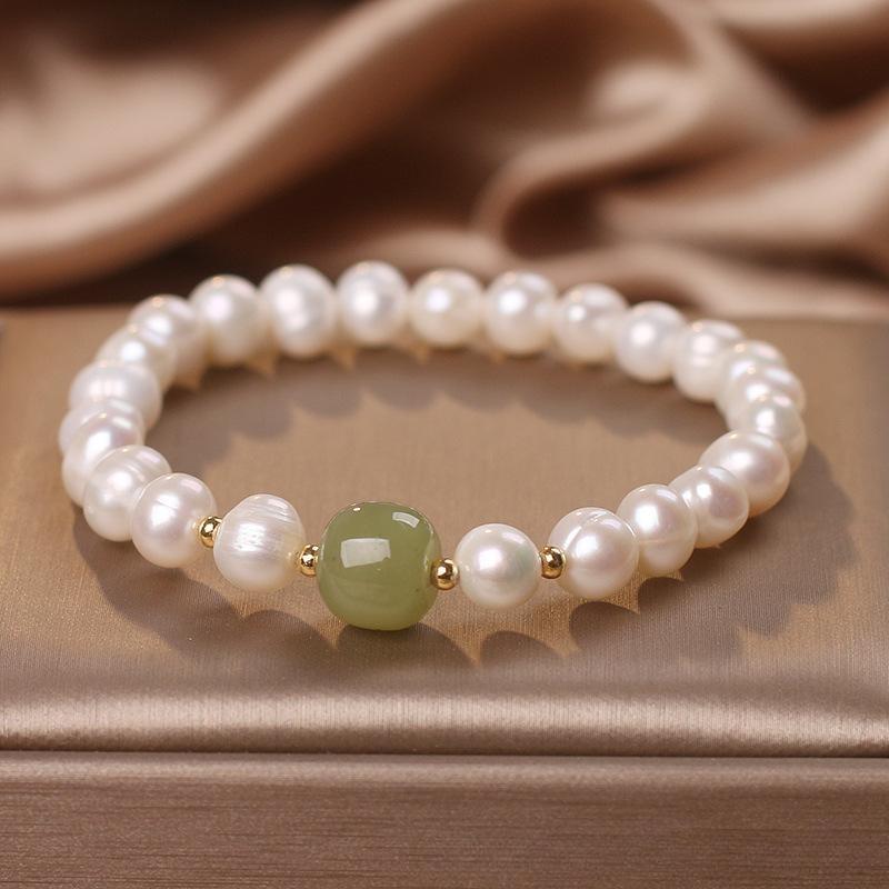 Bracelet Perle et Jade Vert pour Harmonie Intérieure - Biloria