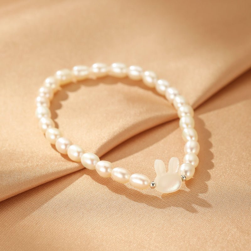 Bracelet Perle Lapin Argent S925 – Douceur et Complicité - Biloria