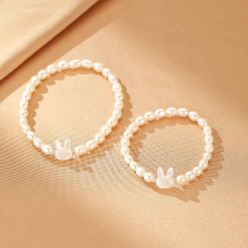 Bracelet Perle Lapin Argent S925 – Douceur et Complicité - Biloria