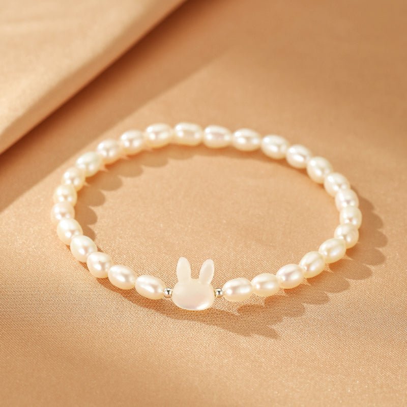 Bracelet Perle Lapin Argent S925 – Douceur et Complicité - Biloria