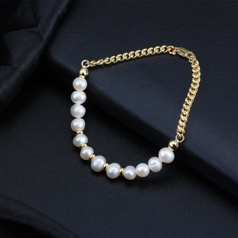 Bracelet Perles Homme Argent Plaqué Or – Élégance et Sérénité - Biloria