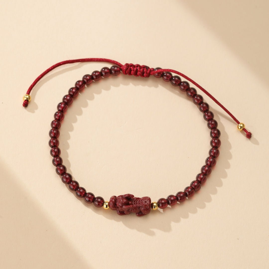 Bracelet Pi Xiu Cinabre Grenat Richesse Protection - Biloria