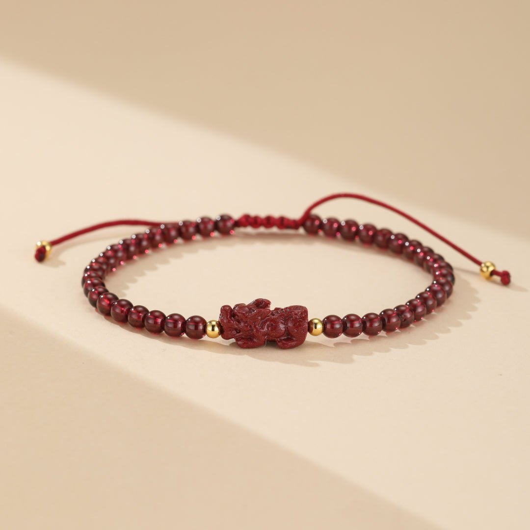 Bracelet Pi Xiu Cinabre Grenat Richesse Protection - Biloria