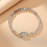 Bracelet Pi Xiu Pierre de Lune Labradorite Argent Plaqué Or - Biloria