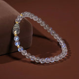 Bracelet Pi Xiu Pierre de Lune Labradorite Argent Plaqué Or - Biloria