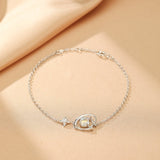 Bracelet Pierre de Lune Argent 925 Motif Lune Étoile - Biloria