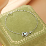 Bracelet Pierre de Lune Argent 925 Motif Lune Étoile - Biloria