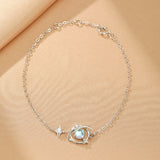 Bracelet Pierre de Lune Argent 925 Motif Lune Étoile - Biloria