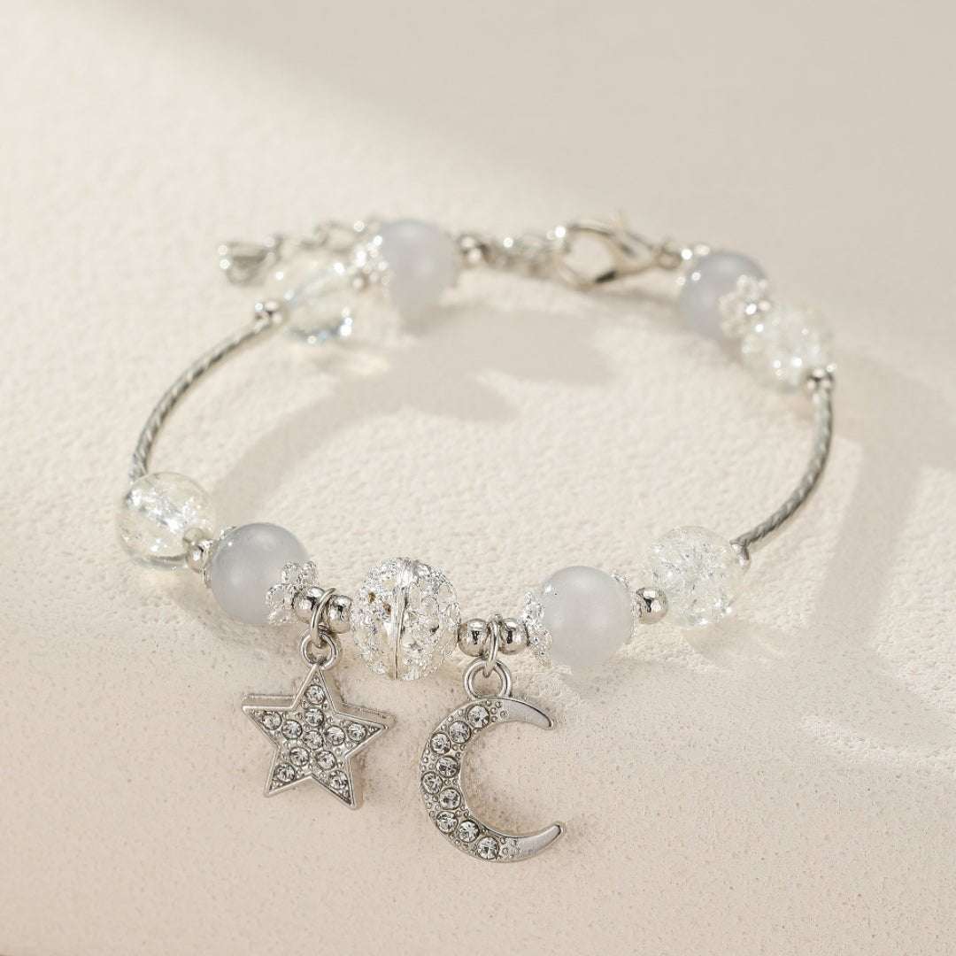 Bracelet Pierre de Lune Enfant – Bijou Lune et Étoile - Biloria