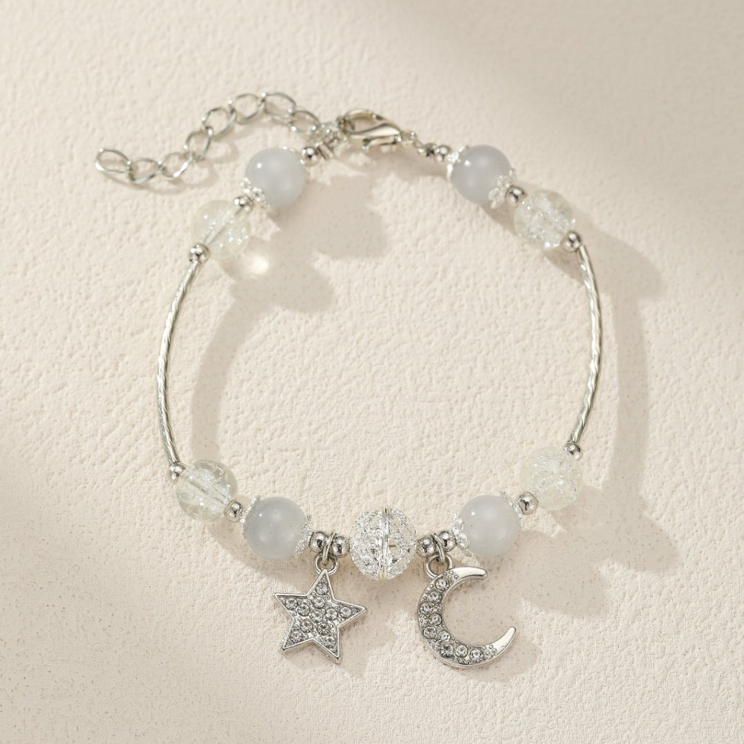 Bracelet Pierre de Lune Enfant – Bijou Lune et Étoile - Biloria