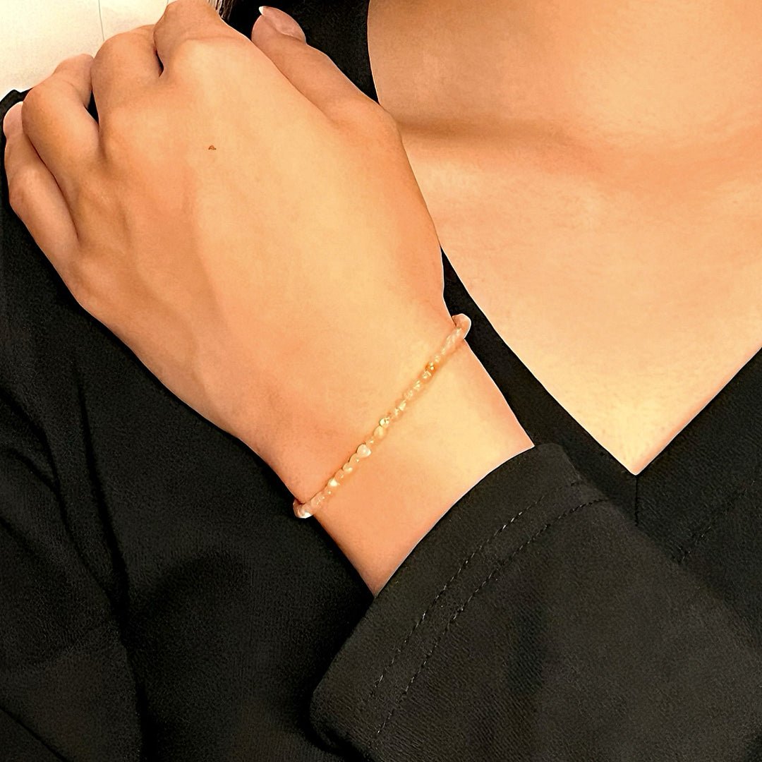 Bracelet Pierre de Soleil 3 mm Féminin Doré - Biloria