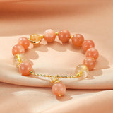 Bracelet Pierre de Soleil et Perle avec breloque étoile - Biloria