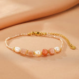 Bracelet Pierre de Soleil et Perle naturelle lithothérapie - Biloria