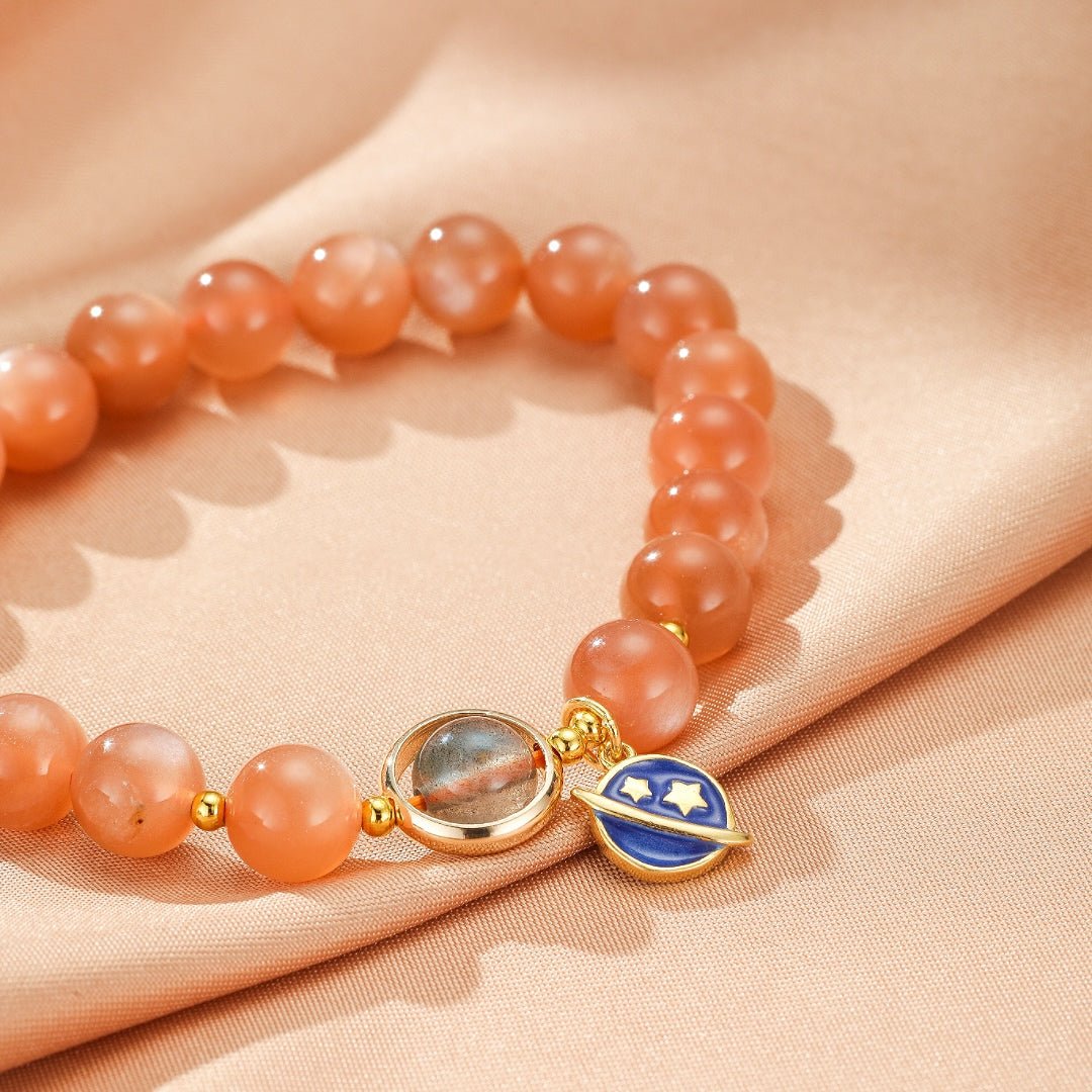 Bracelet Pierre de Soleil et Pierre de Lune – Bijou Énergétique Cosmos - Biloria