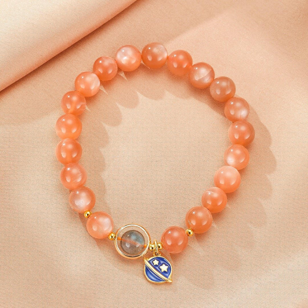Bracelet Pierre de Soleil et Pierre de Lune – Bijou Énergétique Cosmos - Biloria