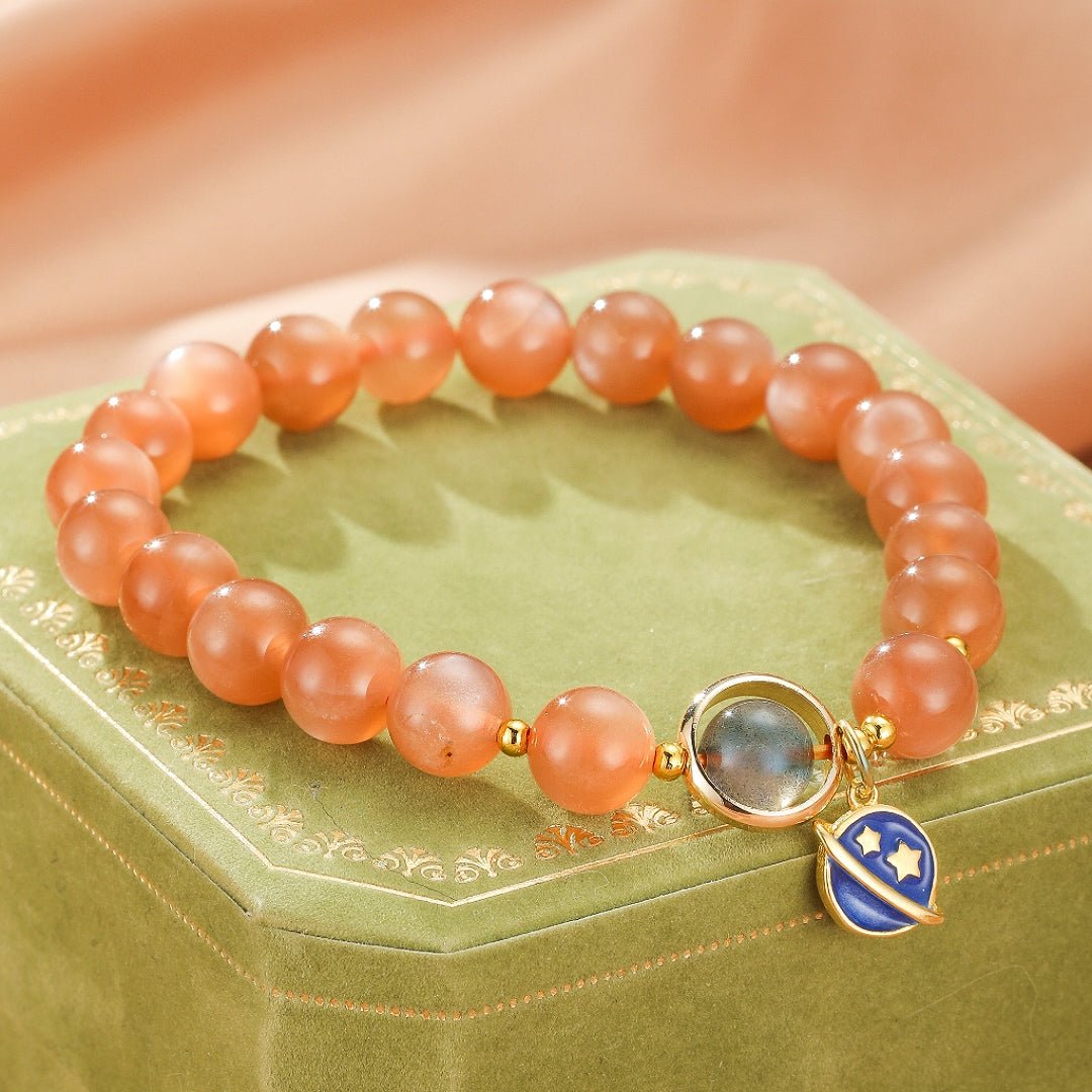 Bracelet Pierre de Soleil et Pierre de Lune – Bijou Énergétique Cosmos - Biloria