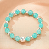 Bracelet pierre naturelle Amazonite Argent massif fait main - Biloria