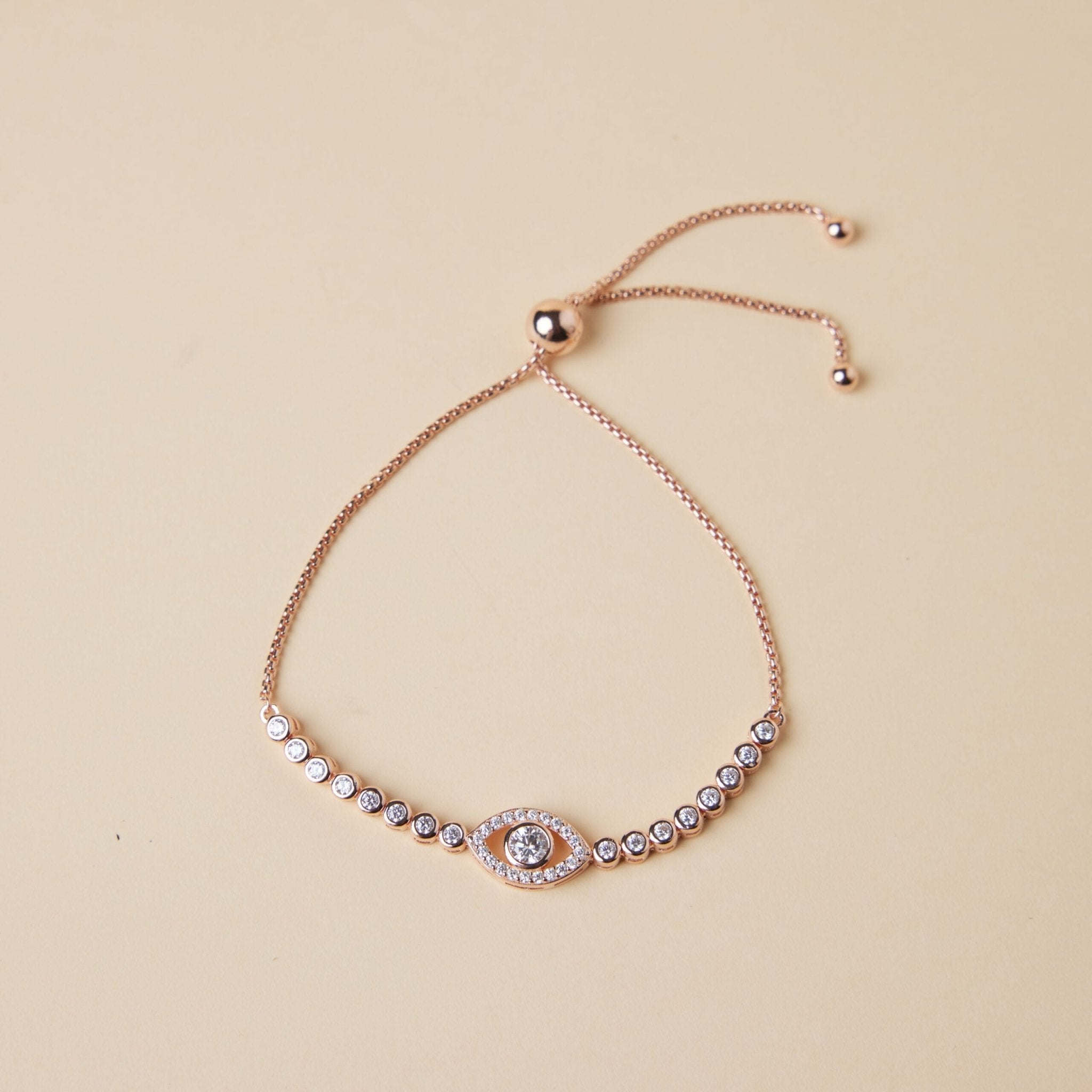 Bracelet Protecteur Mauvais Œil Argent Zircon - Biloria