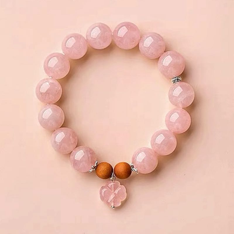 Bracelet Quartz Rose Argent 925 – Douceur Florale et Chance - Biloria