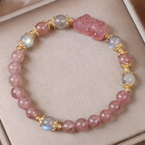 Bracelet Quartz Rose Labradorite PiXiu Protection Feng Shui - Biloria