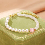 Bracelet Quartz Rose Œil de Chat Perle – Amour et Protection - Biloria