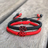 Bracelet Rouge et Noir Dragon Fil Rouge Couple ou Ami - Biloria