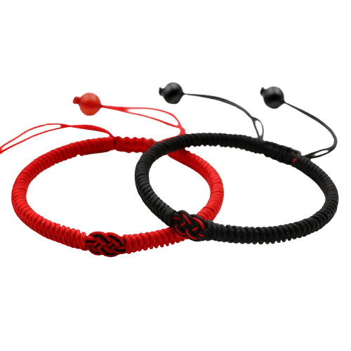 Bracelet Rouge et Noir Dragon Fil Rouge Couple ou Ami - Biloria