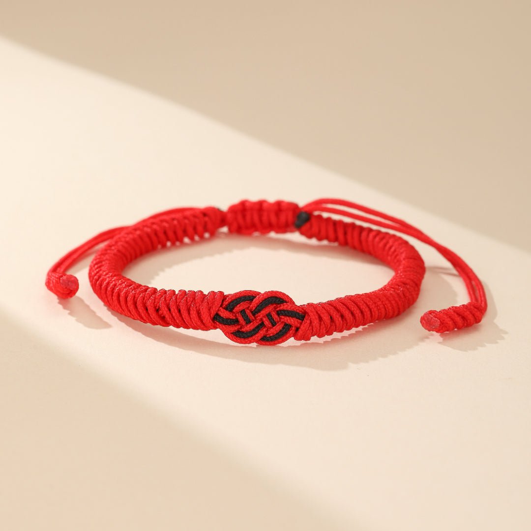 Bracelet Rouge et Noir Dragon Fil Rouge Couple ou Ami - Biloria