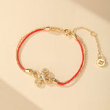 Bracelet Serpent Lien Sacré Fil Rouge - Argent Plaqué Or - Biloria
