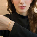 Bracelet Serpent Opale Turquoise Argent 925 Ajustable - Biloria