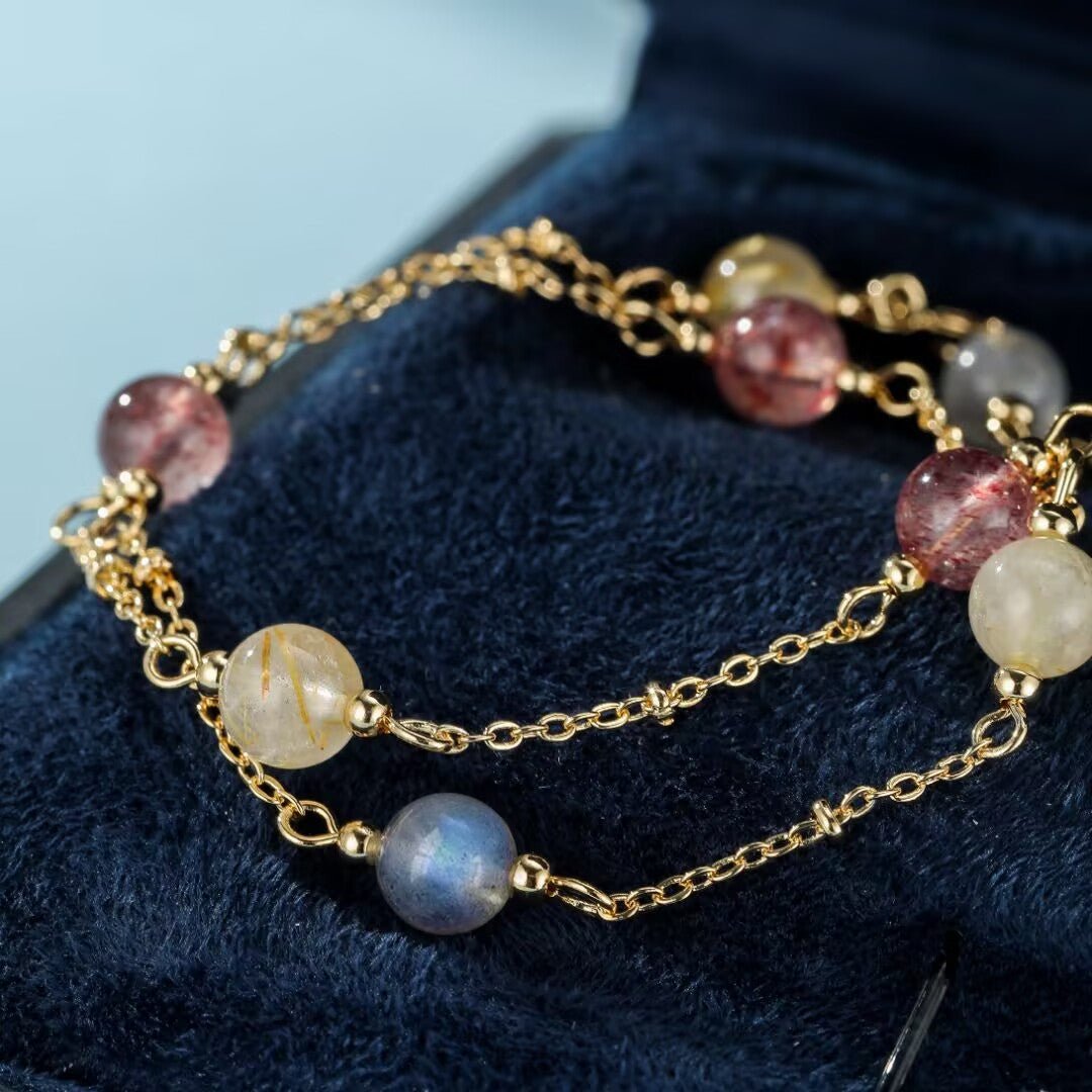 Bracelet spirituel Labradorite Quartz Fraise Citrine - Biloria