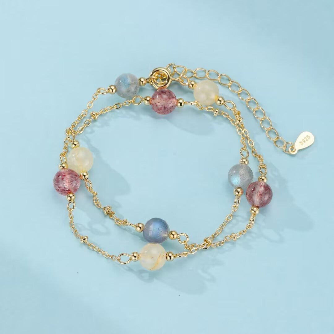 Bracelet spirituel Labradorite Quartz Fraise Citrine - Biloria