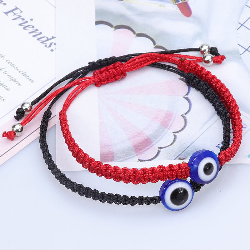 Bracelet Tissé Main Protection Mauvais Œil pour Couple ou Ami - Biloria
